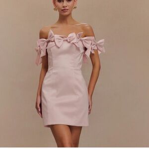Meshki Elegant Pink Bow Dress